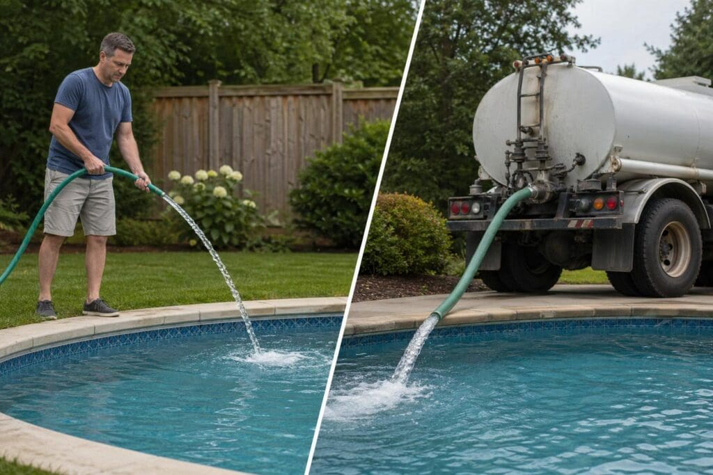 Featured image for Should I Fill My Pool with a Hose or a Water Truck?